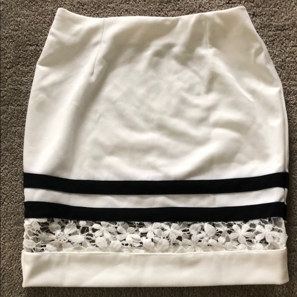 Wild Heart White lace detail skirt